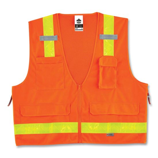 ergodyne® GloWear 8250ZHG Class 2 Hi-Gloss Surveyors Zipper Vest1