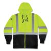 ergodyne® GloWear 8372 Zip-Up Hi-Vis Class 3 Hooded Sweatshirt with Black Bottom1