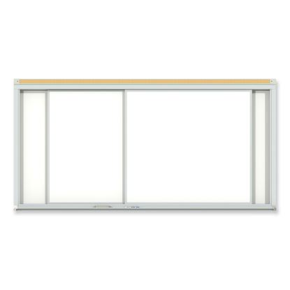 Ghent Horizontal Sliding Porcelain Magnetic Whiteboard1