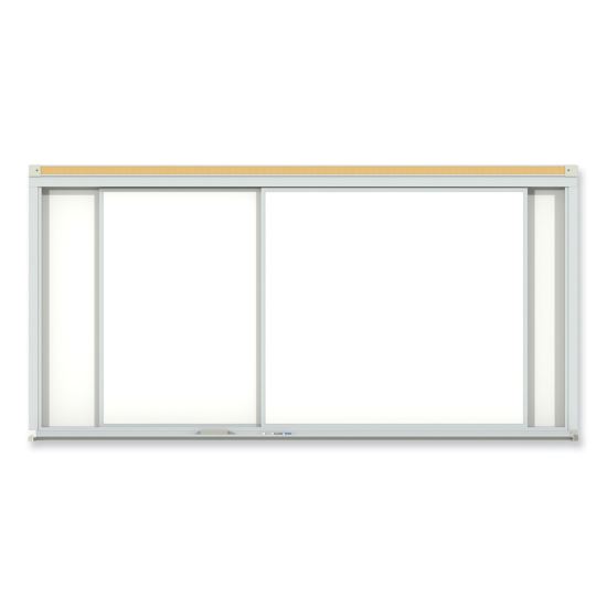 Ghent Horizontal Sliding Porcelain Magnetic Whiteboard1