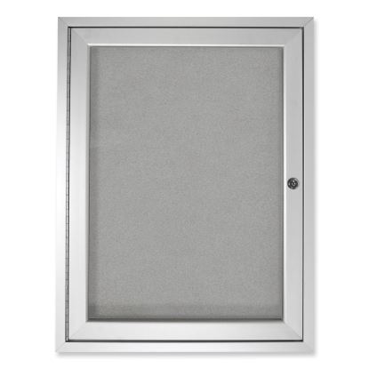 Ghent 1 Door Enclosed Vinyl Bulletin Board with Satin Frame1