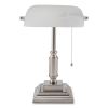 LED Bankers Lamp with Frosted Shade, 14.75" High, Brushed Nickel, Ships in 4-6 Business Days3