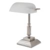 LED Bankers Lamp with Frosted Shade, 14.75" High, Brushed Nickel, Ships in 4-6 Business Days4