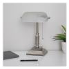 LED Bankers Lamp with Frosted Shade, 14.75" High, Brushed Nickel, Ships in 4-6 Business Days6