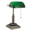 LED Bankers Lamp with Green Shade, Candlestick Neck, 14.75" High, Antique Bronze, Ships in 4-6 Business Days2