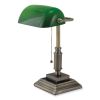 LED Bankers Lamp with Green Shade, Candlestick Neck, 14.75" High, Antique Bronze, Ships in 4-6 Business Days3