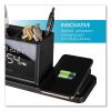 Desktop Organizer w/LED Alarm Clock/Device Charger, 2 Compartments, 10.68 x 4.88 x 4.32, Black, Plastic,Ships in 1-3 Bus Days2