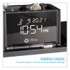 Desktop Organizer w/LED Alarm Clock/Device Charger, 2 Compartments, 10.68 x 4.88 x 4.32, Black, Plastic,Ships in 1-3 Bus Days5