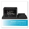 Desktop Organizer w/LED Alarm Clock/Device Charger, 2 Compartments, 10.68 x 4.88 x 4.32, Black, Plastic,Ships in 1-3 Bus Days6