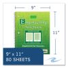 Wirebound Engineering Notebook, 20 lb Paper Stock, Green Cover, 80-Green 11 x 8.5 Sheets, 24/CT, Ships in 4-6 Business Days9