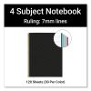 MR M Fashion Notebook, 4-Subject, Med/College Rule, Black Dots Cover, (120) 11 x 8.5 Sheets, 5/CT, Ships in 4-6 Business Days4