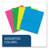 Binder Pocket, 9 w x 11 h, Assorted Colors, 144/Carton, Ships in 4-6 Business Days5