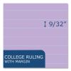 WIDE Landscape Format Writing Pad, Medium/College Rule, 40 Assorted Colors 11 x 9.5 Sheets, 12/CT, Ships in 4-6 Business Days6