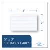 White Index Cards, Narrow Ruled, 3 x 5, White, 100 Cards/Pack, 36/Carton, Ships in 4-6 Business Days5