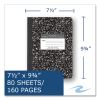 Hardcover Marble Composition Book, Med/College Rule, Black Marble Cover, (80) 9.75 x 7.5 Sheet, 48/CT, Ships in 4-6 Bus Days4