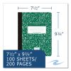 Hardcover Composition Book, Quadrille 5 sq/in Rule, Green Marble Cover, (100) 9.75 x 7.5 Sheet, 24/CT, Ships in 4-6 Bus Days7