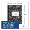 Hardcover Composition Book, Quadrille 5 sq/in Rule, Black Marble Cover, (80) 10.25 x 7.88 Sheet, 24/CT, Ships in 4-6 Bus Days3