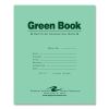 Recycled Exam Book, Wide/Legal Rule, Green Cover, (8) 8.5 x 7 Sheets, 600/Carton, Ships in 4-6 Business Days3