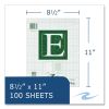 Engineer Pad, (0.5" Margins), Quad Rule (5 sq/in, 1 sq/in) 100 Lt Green 8.5x11 Sheets/Pad, 24/CT, Ships in 4-6 Business Days7