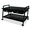 Underdesk Machine Stand with Drawers, 25.3w x 15.8d x 15.4h, Black, Ships in 4-6 Business Days3