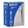 Impress Heavyweight Full-Length Polystyrene Cutlery, Fork, White, 100/Box2