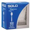 Impress Heavyweight Full-Length Polystyrene Cutlery, Teaspoon, White, 100/Box, 10 Boxes/Carton2