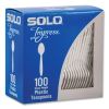 Impress Heavyweight Full-Length Polystyrene Cutlery, Teaspoon, White, 100/Box2