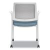 Ignition Series Mesh Back Mobile Stacking Chair, Fabric Seat, 25 x 21.75 x 33.5, Carolina/Fog/White, Ships in 7-10 Bus Days3