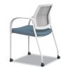 Ignition Series Mesh Back Mobile Stacking Chair, Fabric Seat, 25 x 21.75 x 33.5, Carolina/Fog/White, Ships in 7-10 Bus Days4