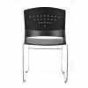 Boss Black Stack Chair With Chrome Frame, 1Pc Pack3