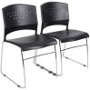 Boss Black Stack Chair With Chrome Frame, 1Pc Pack6