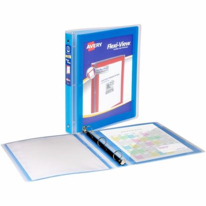 Avery&reg; Flexi-View 3 Ring Binder, 1 Inch Round Rings, 1 Blue Binder1