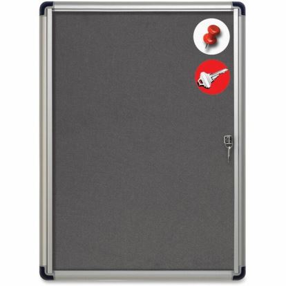 MasterVision Magnetic Gray Fabric Enclosed Board1