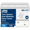 Tork Xpress Soft Multifold Hand Towel, White, Premium, H2, 3-Panel, High Performance, Absorbent, 2-Ply, 16 X 135 Sheets - MB5791