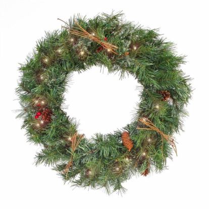 National Tree Decorative Wreath - Green, Red, White1