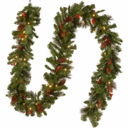 National Tree Decorative Garland - Green, Red, White1