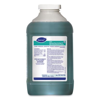 Crew Restroom Floor and Surface SC Non-Acid Disinfectant Cleaner, Fresh, 2.5 L Bottle, 2/Carton1