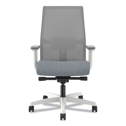 Ignition 2.0 4-Way Stretch Mid-Back Mesh Task Chair, 17" to 21" Seat Height, Basalt Seat, Fog Back, Designer White Base1