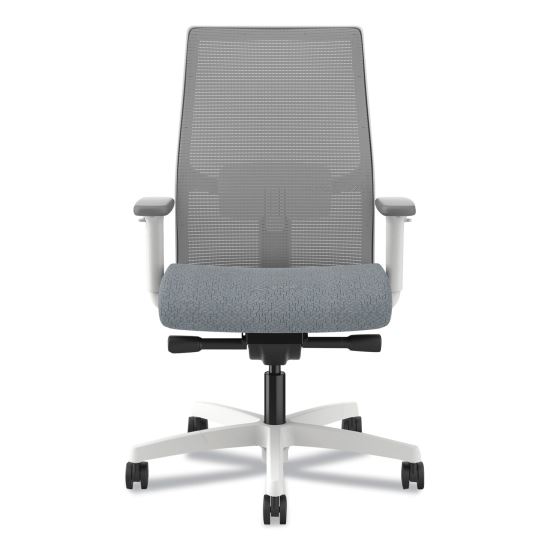 Ignition 2.0 4-Way Stretch Mid-Back Mesh Task Chair, 17" to 21" Seat Height, Basalt Seat, Fog Back, Designer White Base1