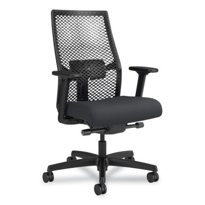 Ignition 2.0 ReActiv Mid-Back Task Chair, 17.25" to 21.75" Seat Height, Basalt Vinyl Seat, Charcoal Back, Black Base1