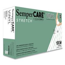 Stretch Vinyl Examination Gloves, Cream, Small, 100/Box1