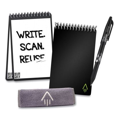 Mini Notepad, Black Cover, Dot Grid Rule, 3.5 x 5.5, Black/White, 24 Sheets1