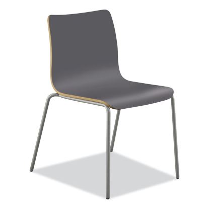 Ruck Laminate Chair, Supports Up to 300 lb, 18" Seat Height, Charcoal Seat/Back, Silver Base1