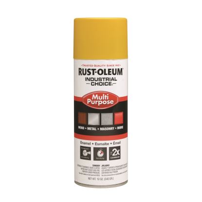 Industrial Choice 1600 System Multi-Purpose Enamel Spray Paint, Flat Safety Yellow, 12 oz Aerosol Can, 6/Carton1