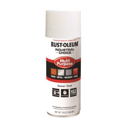 Industrial Choice 1600 System Multi-Purpose Enamel Spray Paint, Gloss White, 12 oz Aerosol Can, 6/Carton1