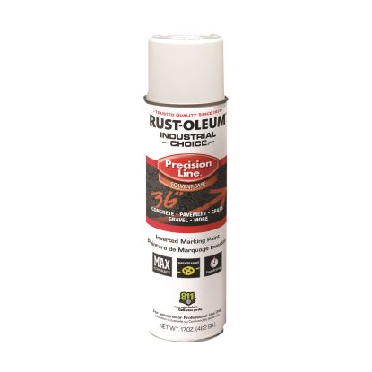 Industrial Choice M1600 System Solvent-Based Precision Line Marking Paint, Flat White, 17 oz Aerosol Can, 12/Carton1