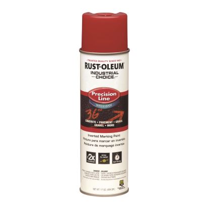 Industrial Choice M1800 System Water-Based Precision Line Marking Paint, Flat Safety Red, 17 oz Aerosol Can, 12/Carton1