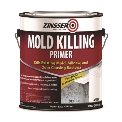 Mold Killing Primer, Interior/Exterior, Flat White, 1 gal Bucket/Pail, 2/Carton1