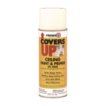 Covers Up Ceiling Paint and Primer, Interior, Flat White, 13 oz Aerosol Can, 6/Carton1