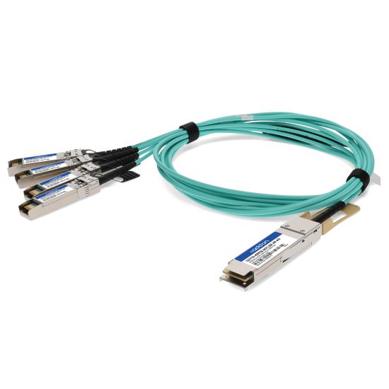 AddOn Networks QSFP28-4SFP28-AOC12M-AR-AO fiber optic cable 472.4" (12 m) 4x SFP28 AOC Aqua color1